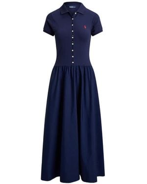 Polo Ralph Lauren Button Cotton Dress - Blue