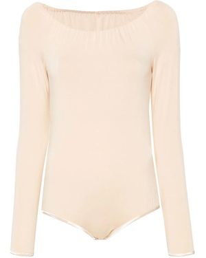 Ioana Ciolacu Off-Shoulder Long-Sleeve Bodysuit - Natural