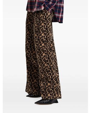 Essentiel Antwerp Kelly Leopard-Print Trousers - Natural