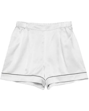 Carine Gilson Piped Wide-Leg Pyjama Bottoms - White