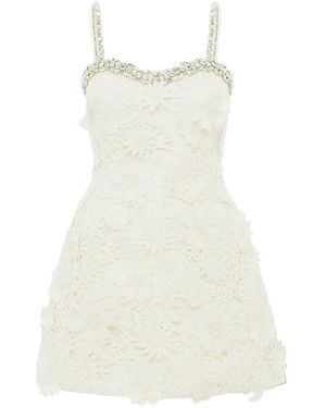 LEO LIN Sophia Floral Embellished Mini Dress - White