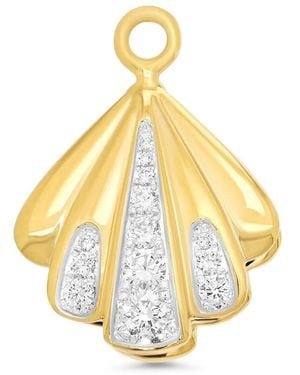 Sara Weinstock 18k Yellow Gold Sea Shell-pendant Diamond Charm - Metallic