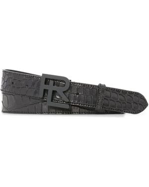 Ralph Lauren Ceinture En Cuir À Boucle Logo - Noir
