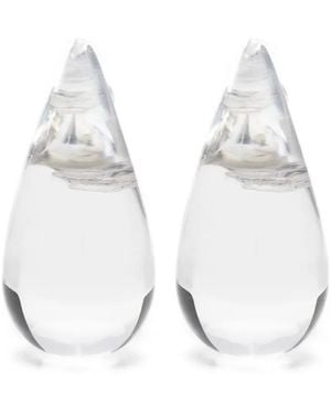 Monies Tear-Drop Earrings - White