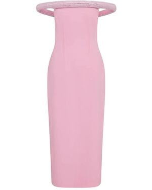 David Koma Crystal-Embellished Midi Dress - Pink