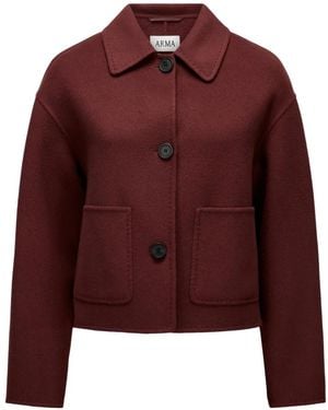 Arma Kerry Cropped-Jacke Aus Wolle - Rot