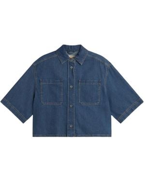 Weekend by Maxmara Denim Blouse Met Korte Mouwen - Blauw