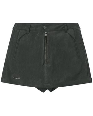 Izzue Exposed-Zip Cotton Skort - Grey