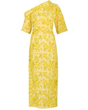 BERNADETTE Bowery One-Shoulder Floral-Print Dress - Yellow