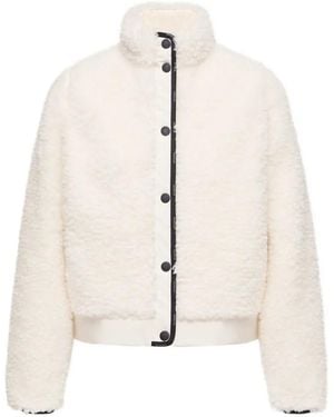 Moncler Fleece Zip-Up Jacket - White
