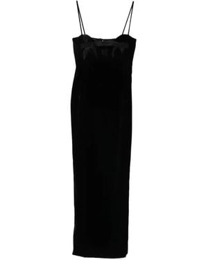 Alessandra Rich Velvet Maxi Dress - Black