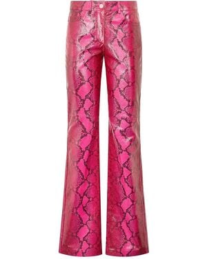 Roberto Cavalli Snake-Print Flared Pants - Pink