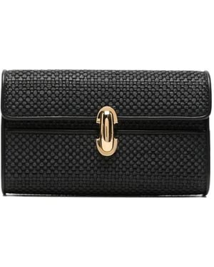 SAVETTE Bolso De Hombro Con Ribete De Piel - Negro
