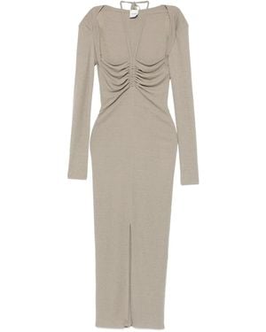 Nanushka Ruched Maxi Dress - Natural