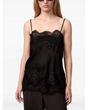 Herskind Blusa Linnea Con Ribete De Encaje - Negro
