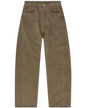 Ssstein Barrel-Leg Seam-Detail Jeans - Green