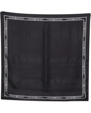 Emporio Armani Bufanda Con Detalle Del Logo - Negro