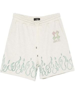 Amiri Ma Quad Flames Sweatshorts - White