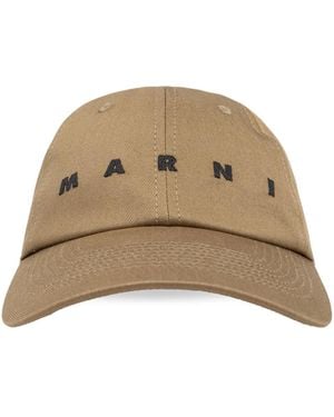 Marni ロゴ キャップ - ナチュラル