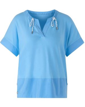 Marc Cain Drawstring V-neck T-shirt - Blue