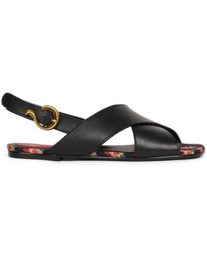 Etro Crossover Leather Sandals - White