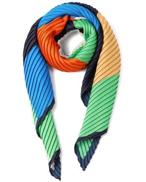 MULTITUDES BAGS Atena Pleated Geometric-Print Scarf - Blue