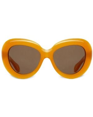 Jacques Marie Mage Monarch Round-Frame Sunglasses - Orange