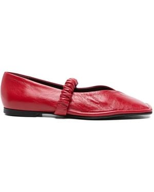 Alohas Square-Toe Ballet Flats - Red