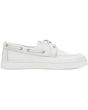 Gianvito Rossi Leather Lace-up Boat Shoes - ホワイト