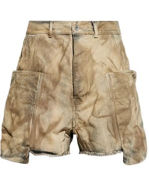 Rick Owens Frayed Pocket Shorts - Natural