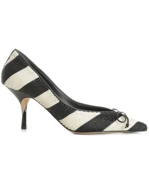 Jacquemus Tourni Striped Bow Pumps - White
