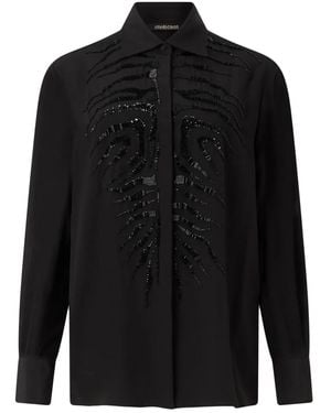 Roberto Cavalli Sequin-Embellished Shirt - Black