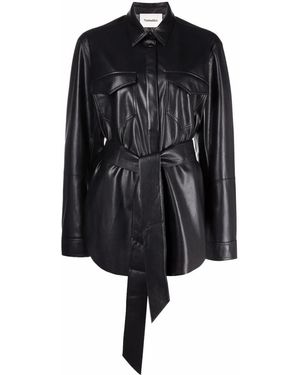 Nanushka Oversized-Hemd Aus Veganem Leder - Schwarz