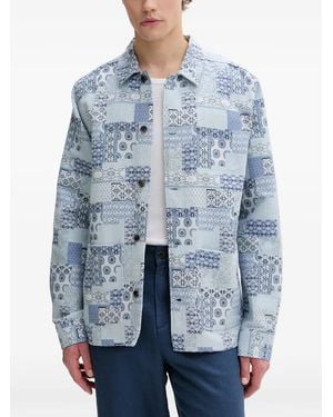 Les Deux Veste Boutonnée À Motif Patchwork - Blue