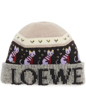 Loewe Cat-Motif Logo Beanie - Multicolour