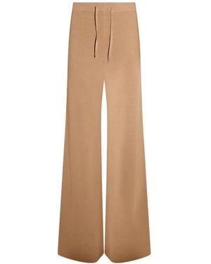 Yves Salomon Knit Wide-Leg Trousers - Natural
