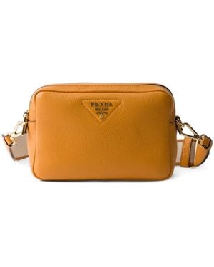 Prada Petit Sac Porté Épaule En Cuir - Orange