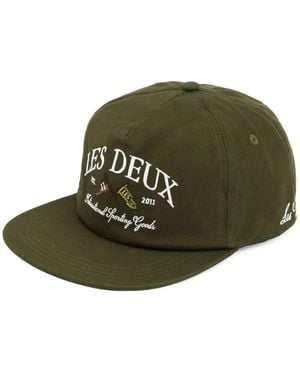 Les Deux Ivy League Embroidered-Logo Strap-Back Cap - Green