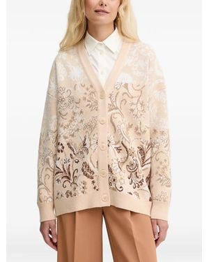 Guess Floral-Print Cardigan - Natural