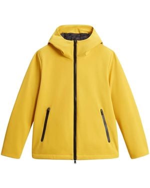 Woolrich Down-Filled Hooded Soft Shell Jacket - Yellow