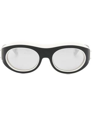 Moncler Ramillon Matte Mirror Sunglasses - White
