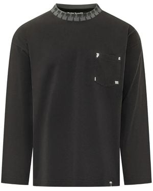 Palm Angels T-Shirt Mit Palmen-Intarsie - Schwarz