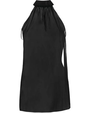 Maison Close Semi-Sheer Chiffon Blouse - Black