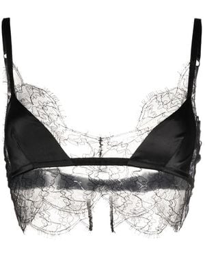 Dolce & Gabbana Soft-Cup-Bralette Aus Satin Mit Spitzendetail - Schwarz