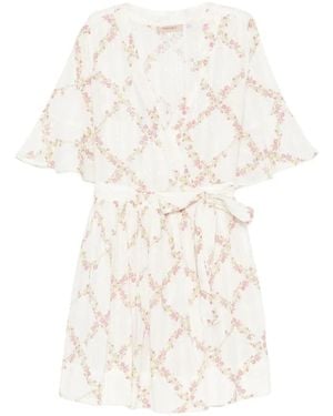 Twinset Floral Tie-Waist Dress - White