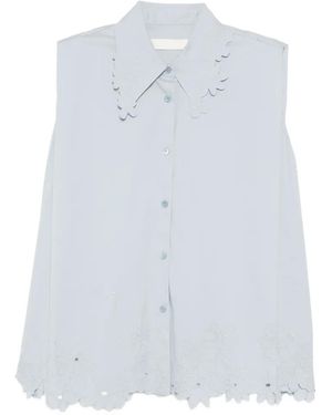 JNBY Floral-Embroidered Shirt - White