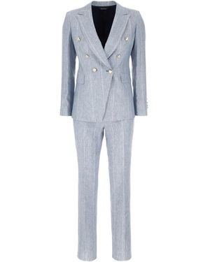 Colamarino Costume À Fines Rayures - Bleu