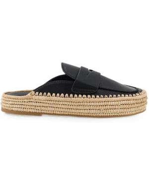 Paloma Barceló Belinda Raffia-Platform Mules - Black