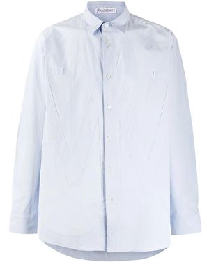 JW Anderson Tonal Applique Buttoned Shirt - Blue