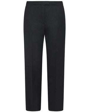 Yves Salomon Tailored Pressed-Crease Trousers - Black
